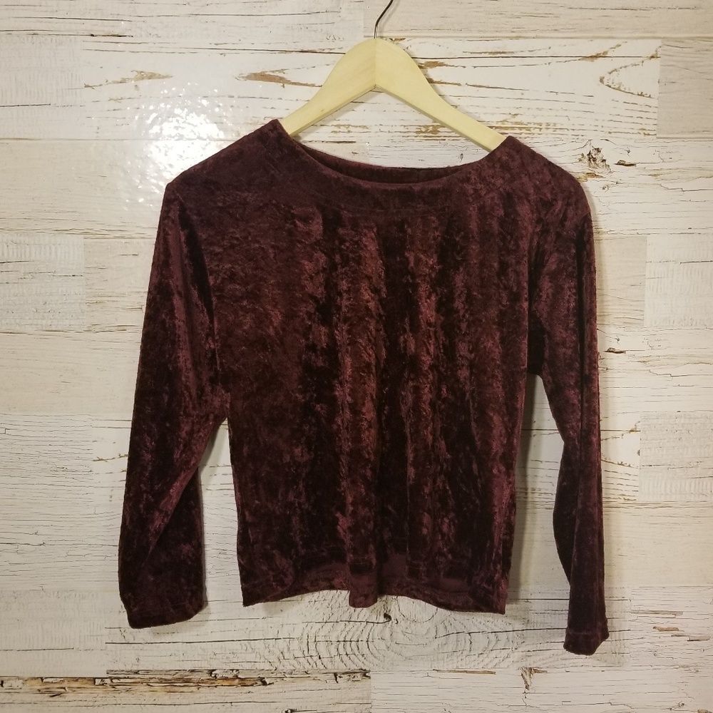 Secret Treasures long sleeve velvet top